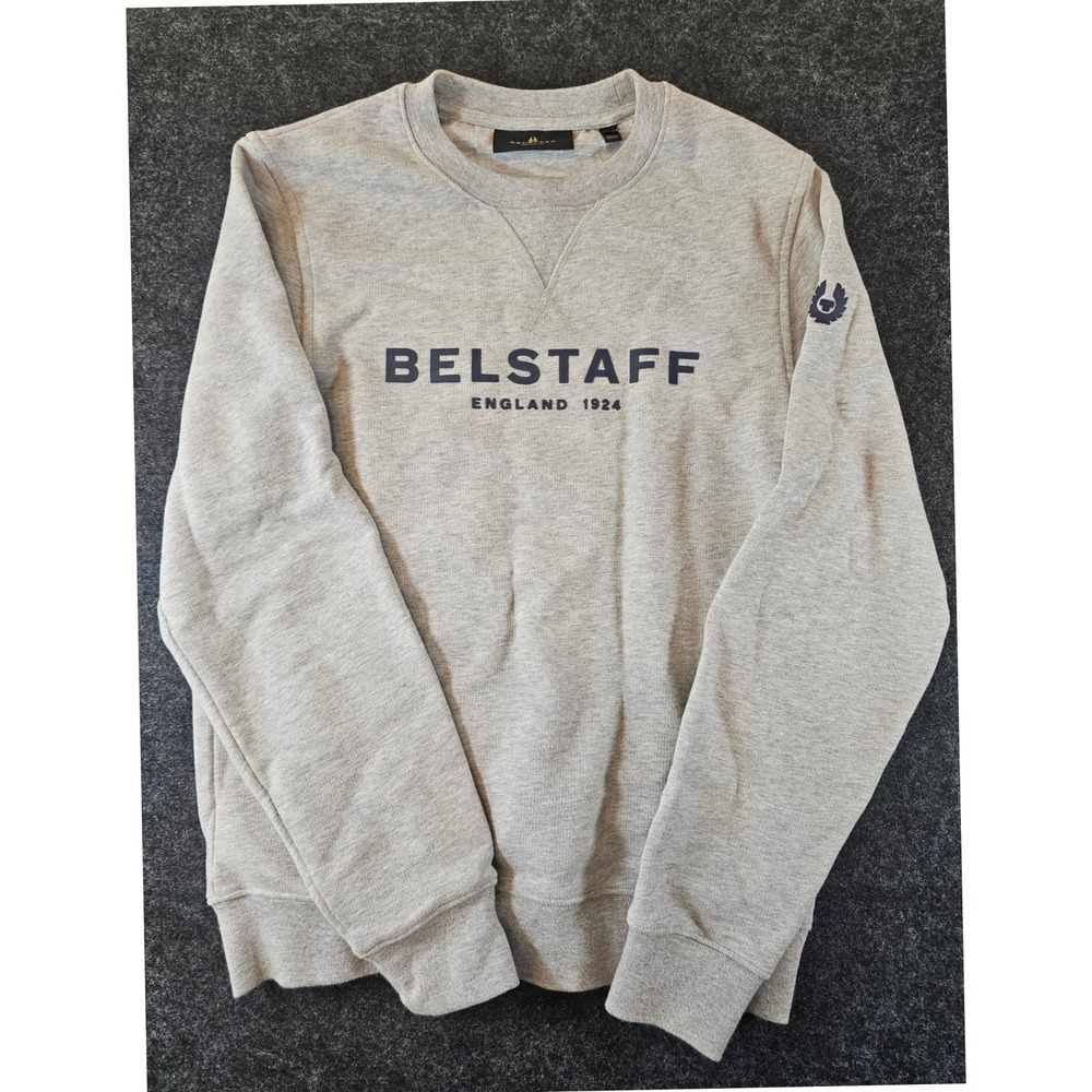Belstaff Crewneck Sweatshirt Mens XS Grey Heritage Logo Pullover